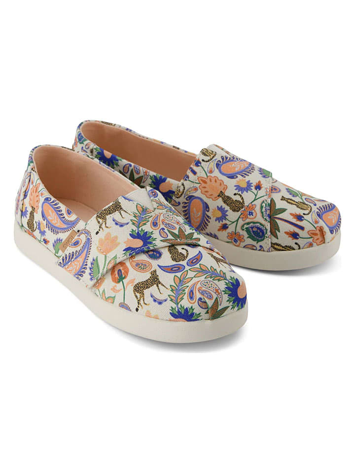 Slipper in Beige/ Bunt