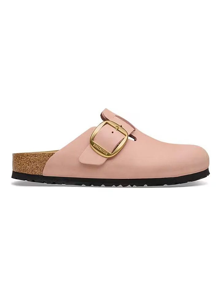 Leren clogs "Boston" lichtroze