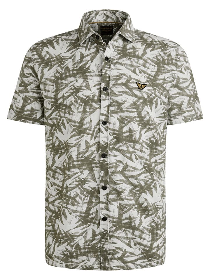 Hemd - Regular fit - in Weiß/ Khaki