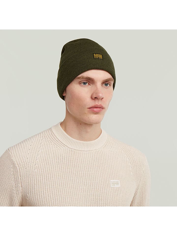 Czapka beanie w kolorze khaki