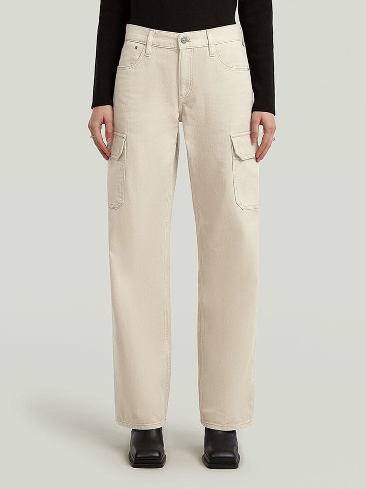 Jeans - Loose fit - in Beige
