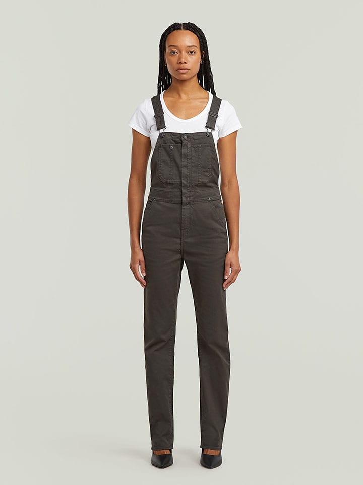 Jeans-Latzhose in Anthrazit