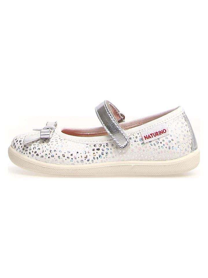 Ballerina's "Claries" wit/zilverkleurig