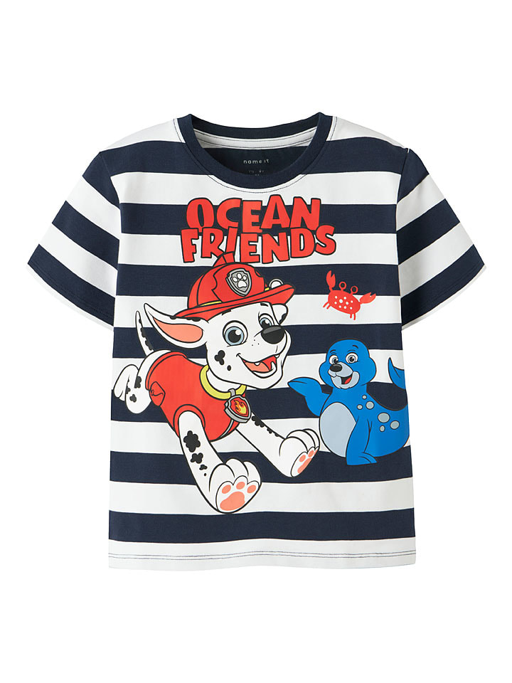 Shirt "Milan" in Dunkelblau/ Weiß