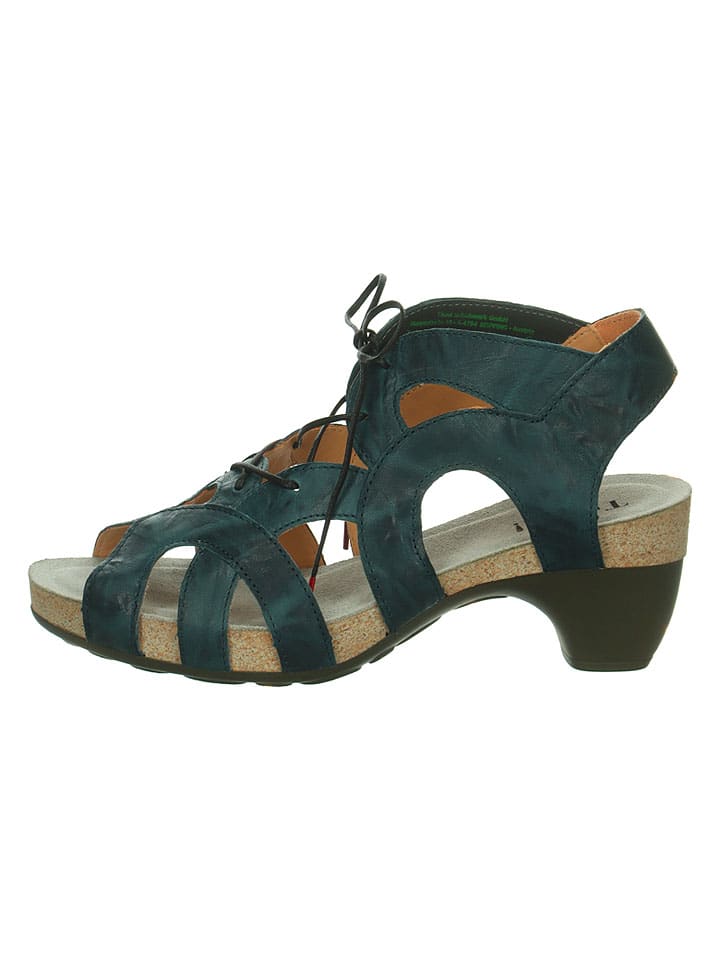 Leren haksandalen "Traudi" groen