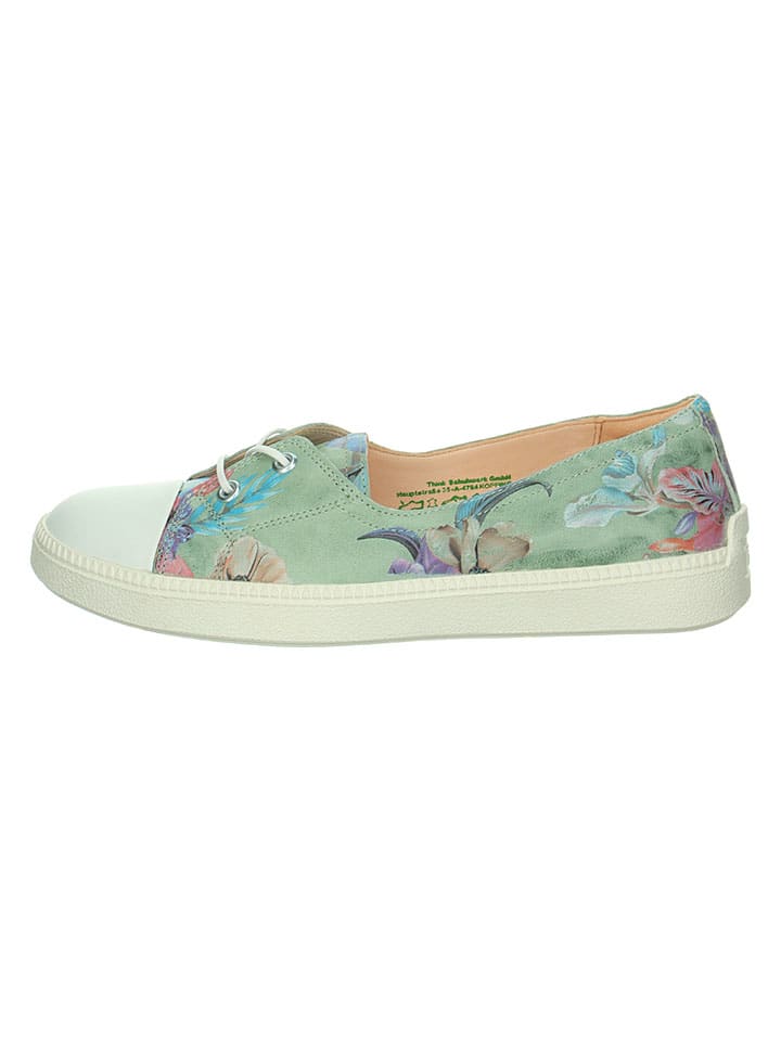 Leren ballerina's "Turna" groen
