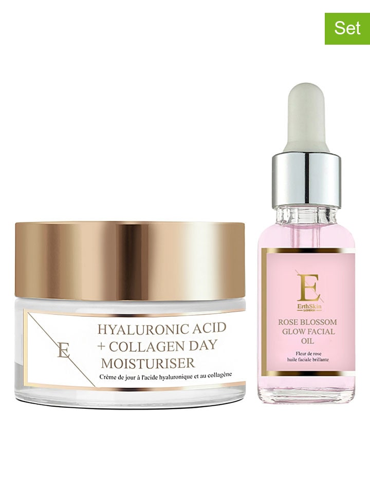 2-delige gezichtsverzorgingset ''Rose Blossom + Hyaluronic Acid & Collagen''