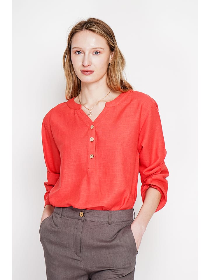 Leinen-Bluse in Rot