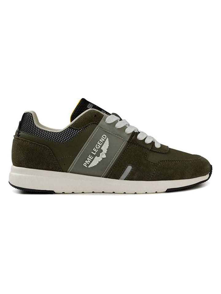 Leren sneakers kaki