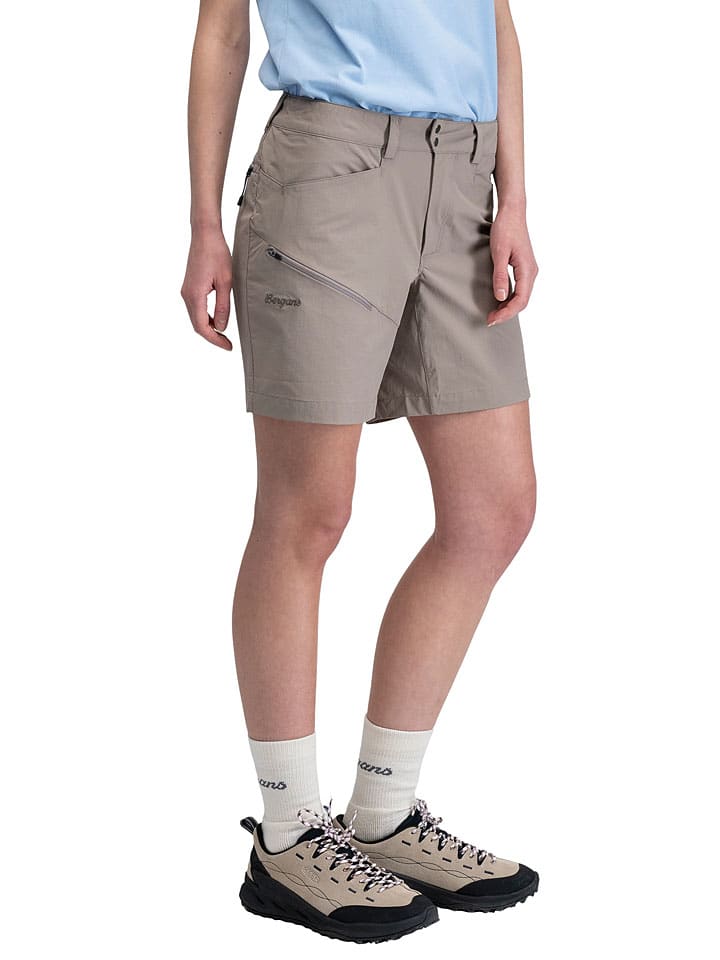 Szorty softshellowe "Rabot" - Regular fit - w kolorze szarobrązowym