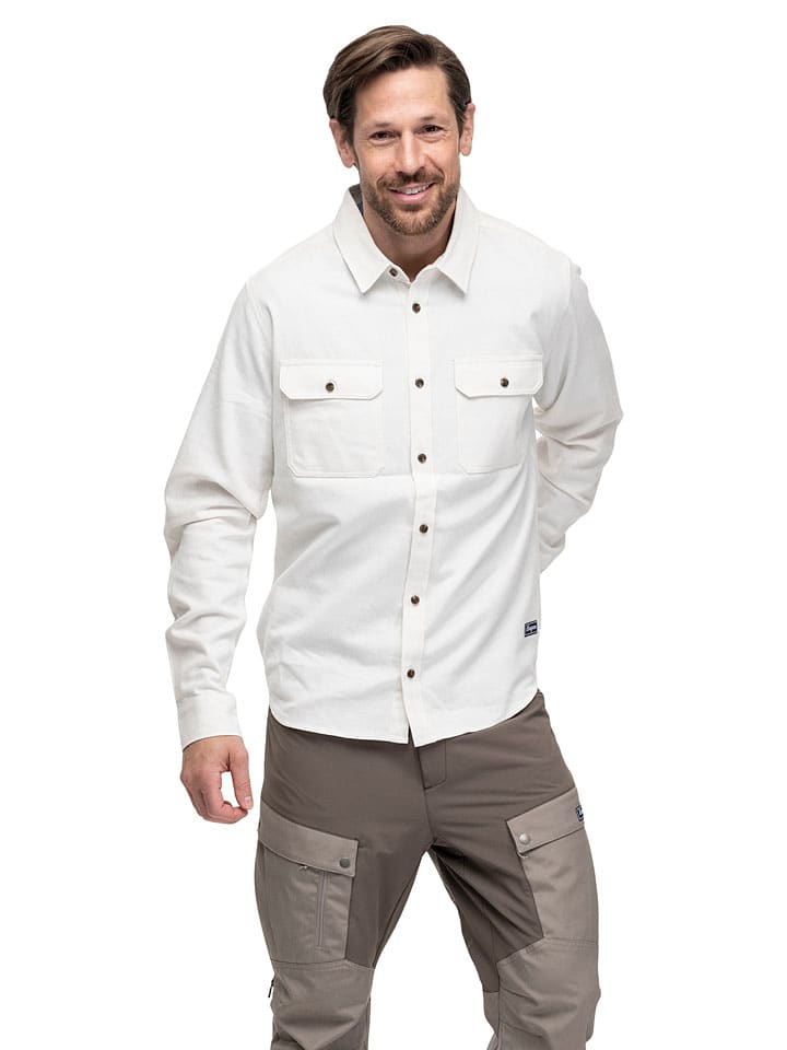 Koszula flanelowa "Nordmarka" - Relaxed fit - w kolorze białym