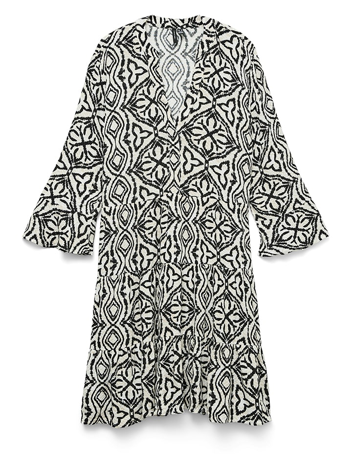 Kleid in Beige/ Schwarz