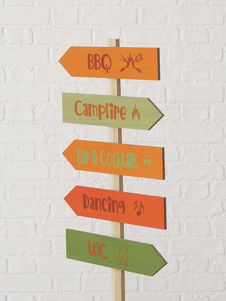Gartenstab "Guidepost" in Grün/ Orange - (H)120 cm