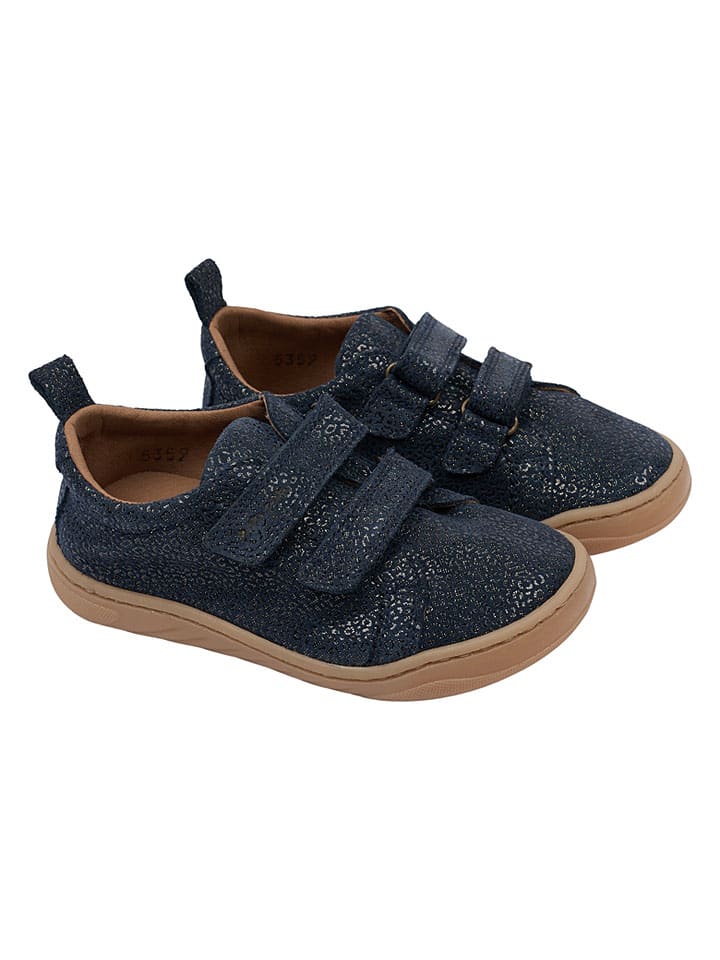 Leder-Sneakers in Dunkelblau