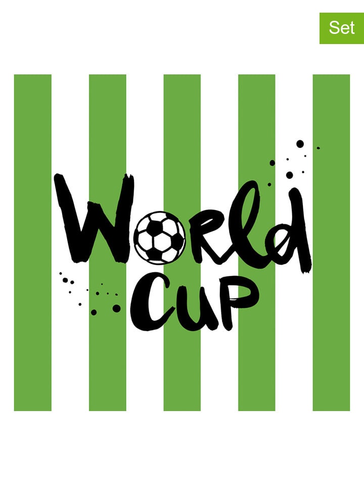 Serwetki (40 szt.) "World Cup" w kolorze zielono-białym