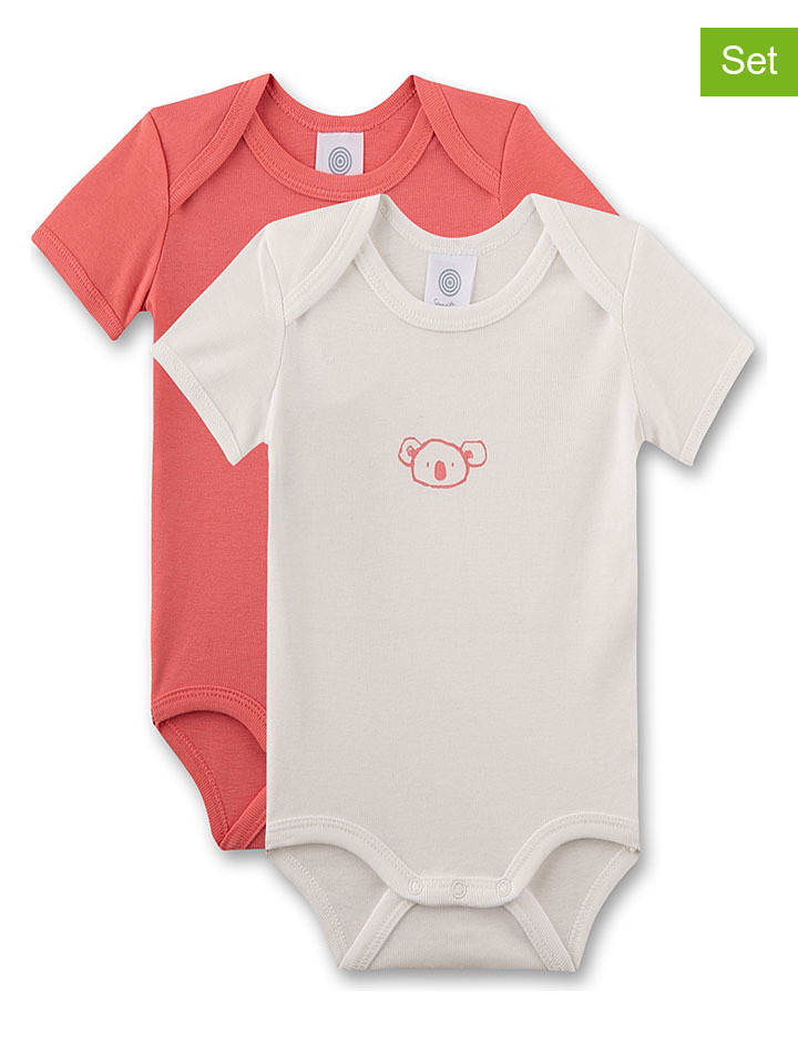 2er-Set: Bodys in Rot/ Beige