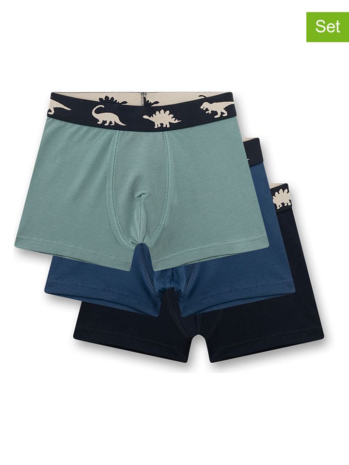 3er-Set: Boxershorts in Dunkelblau/ Türkis