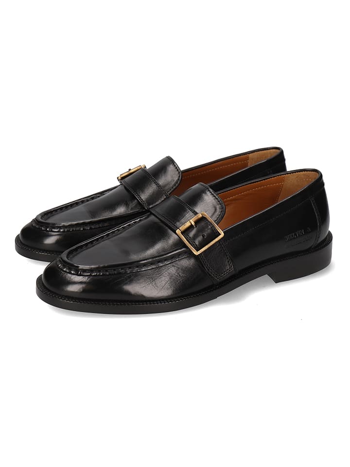 Leren mocassins "Kamilla 4" zwart