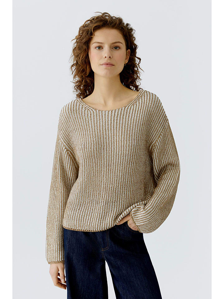 Pullover in Camel/ Creme