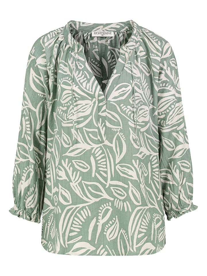 Blouse groen/crème