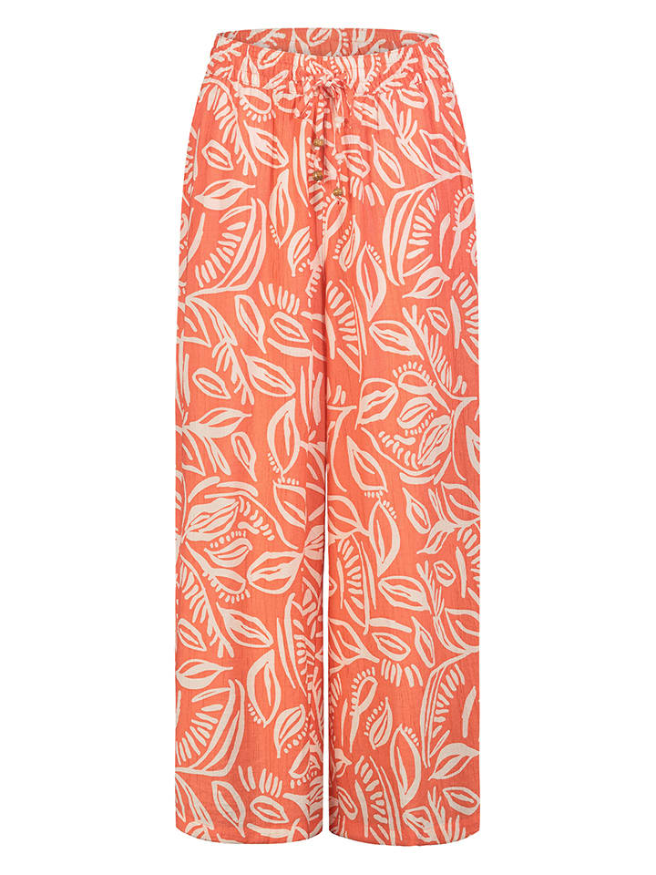 Broek oranje/crème