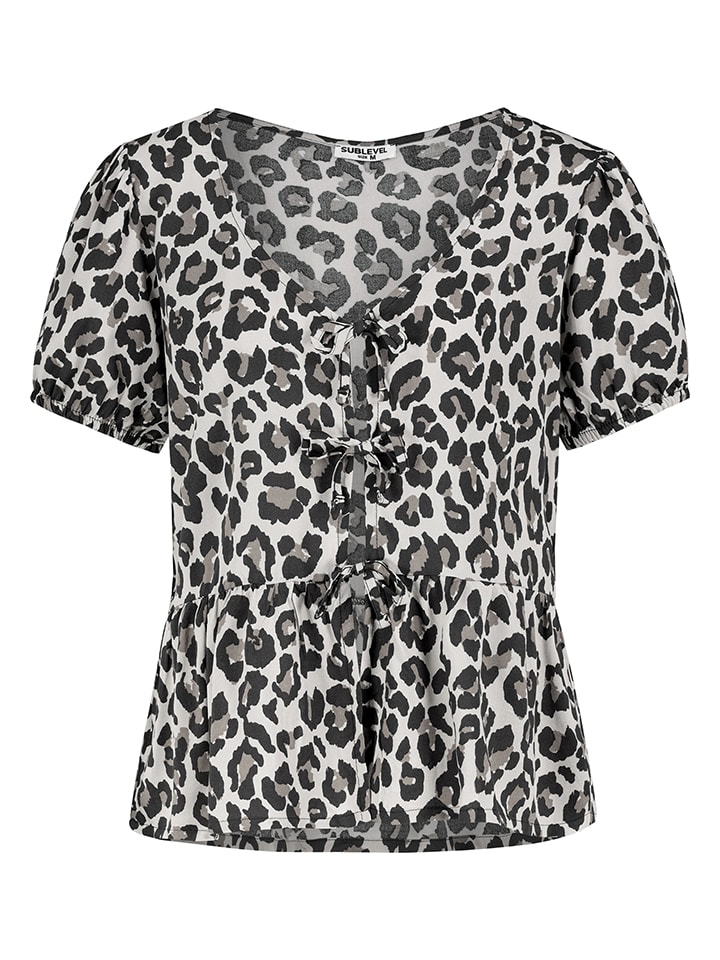 Bluse in Creme/ Schwarz