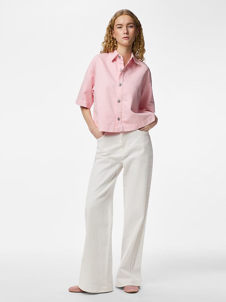 Jeansbluse "Pcsky" in Rosa