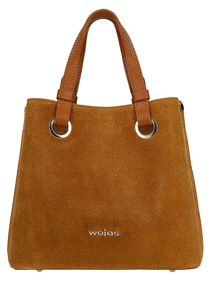 Leder-Henkeltasche in Hellbraun - (B)23 x (H)25 x (T)12 cm