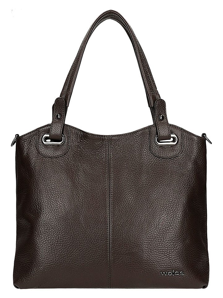 Skórzana torebka w kolorze brązowym - 38 x 27 x 11 cm