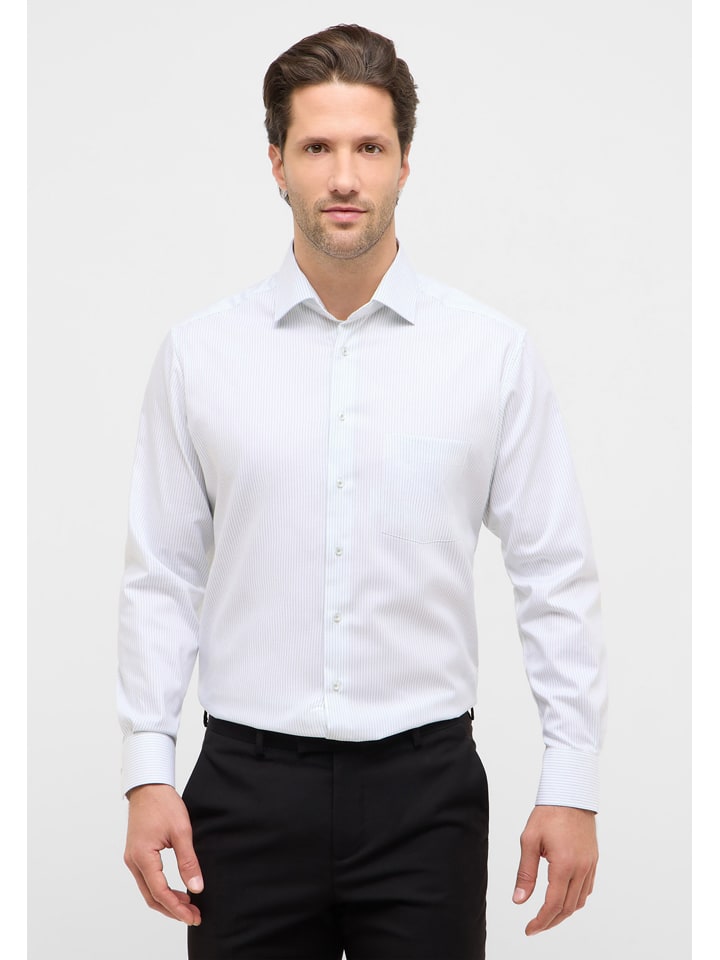 Blouse - modern fit - wit/groen