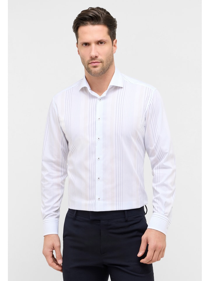 Hemd - Modern fit - in Weiß/ Blau