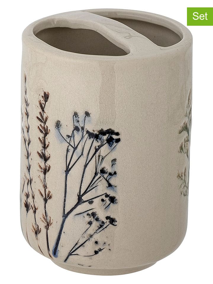 2tlg. Set: Seifenspender "Bea" in Beige