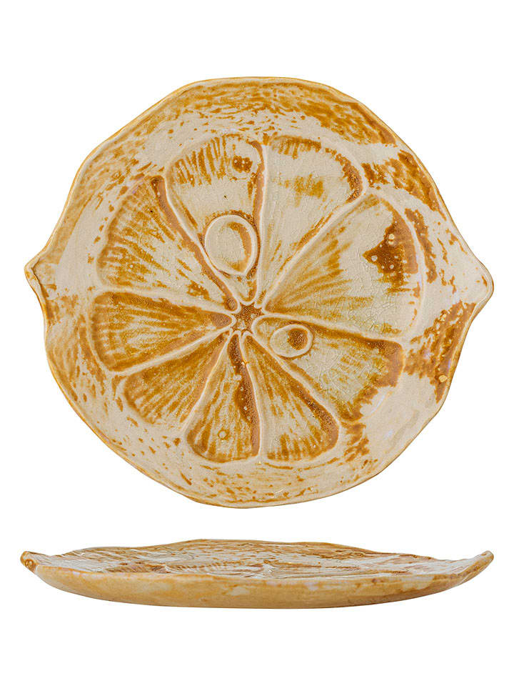 Półmisek "Golda" w kolorze kremowo-jasnobrązowym - dł. 17 cm