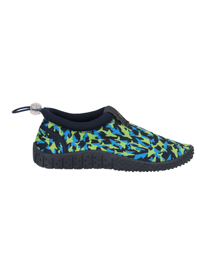 Badeschuhe "Gobbi" in Schwarz/ Grün/ Blau