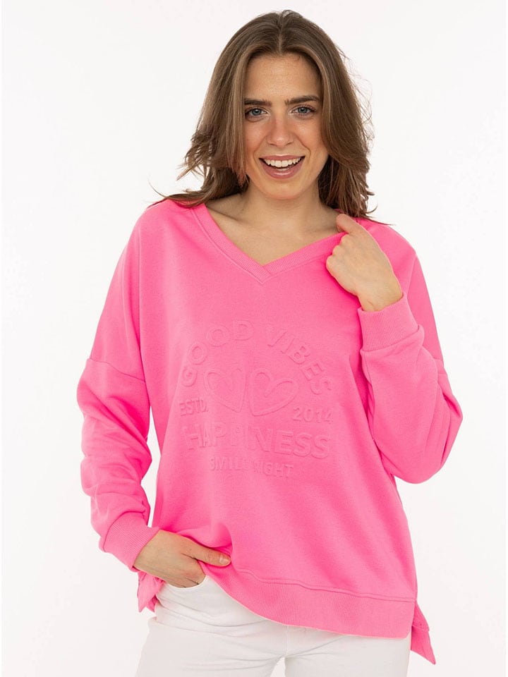 Sweter "Happiness Vibes" w kolorze różowym