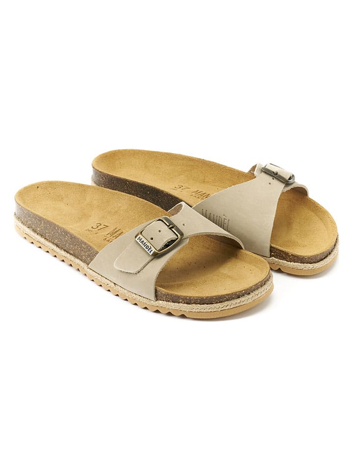Leder-Pantoletten "Agata" in Beige