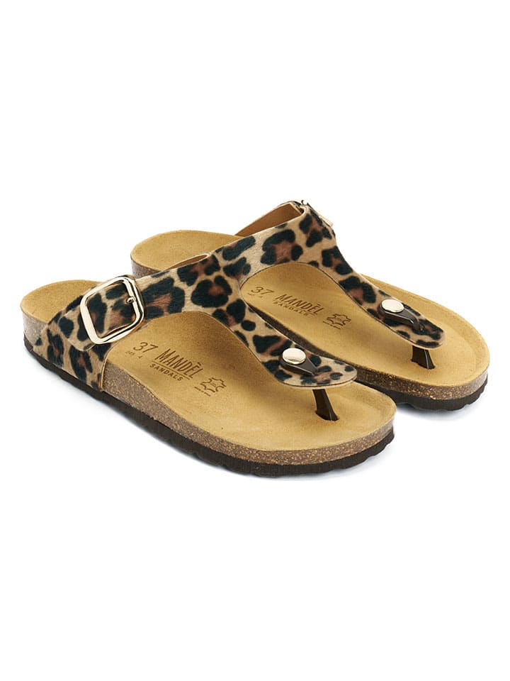 Teenslippers "Blanca" bruin/beige