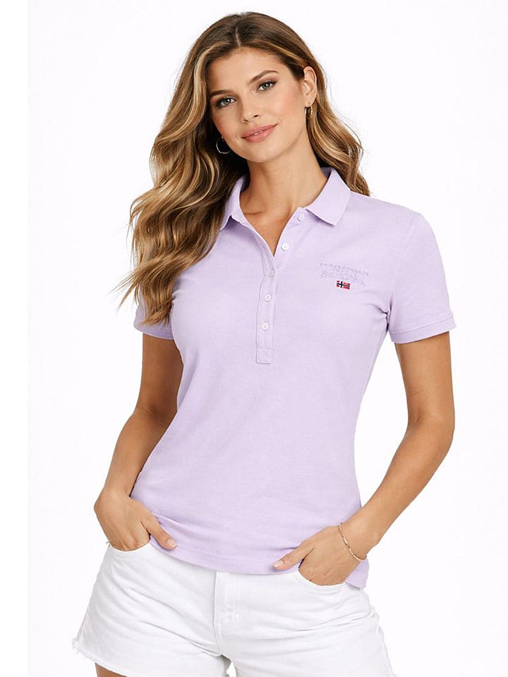 Koszulka polo "Krystaline" w kolorze fioletowym