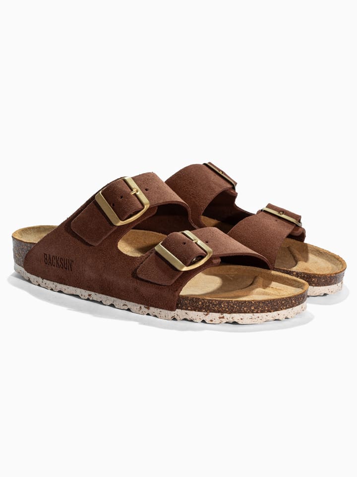 Leren slippers "Bali" bruin