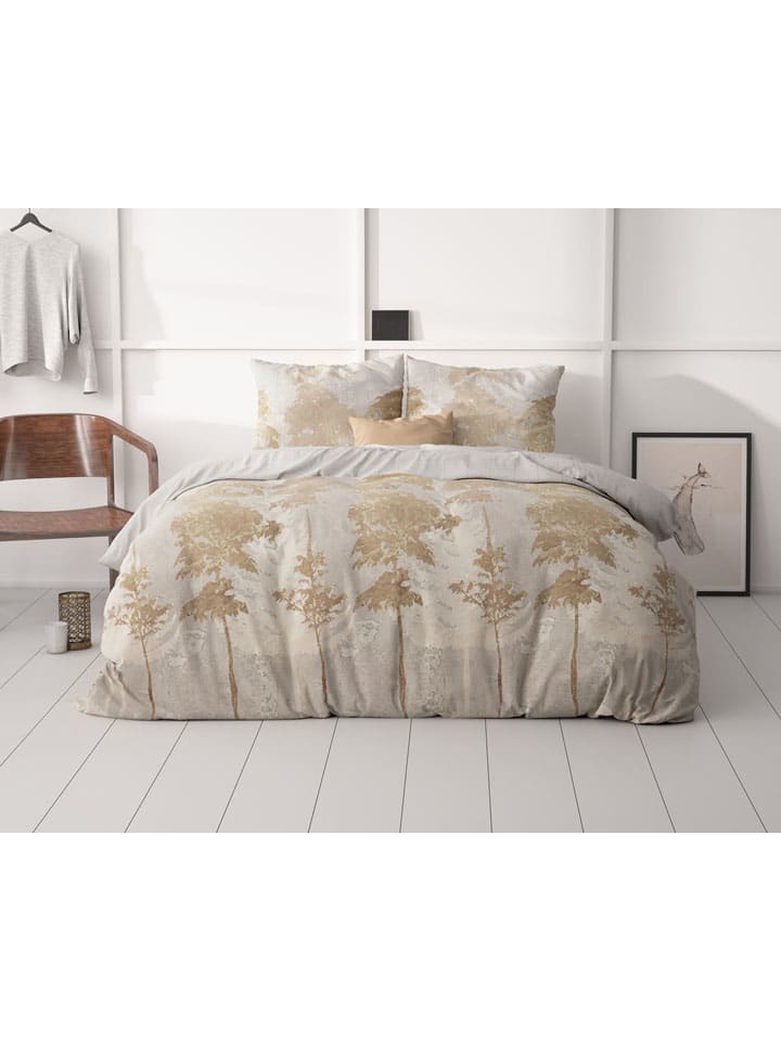 Mikrofaser-Bettwäsche-Set "Treasture Three" in Beige/ Gold