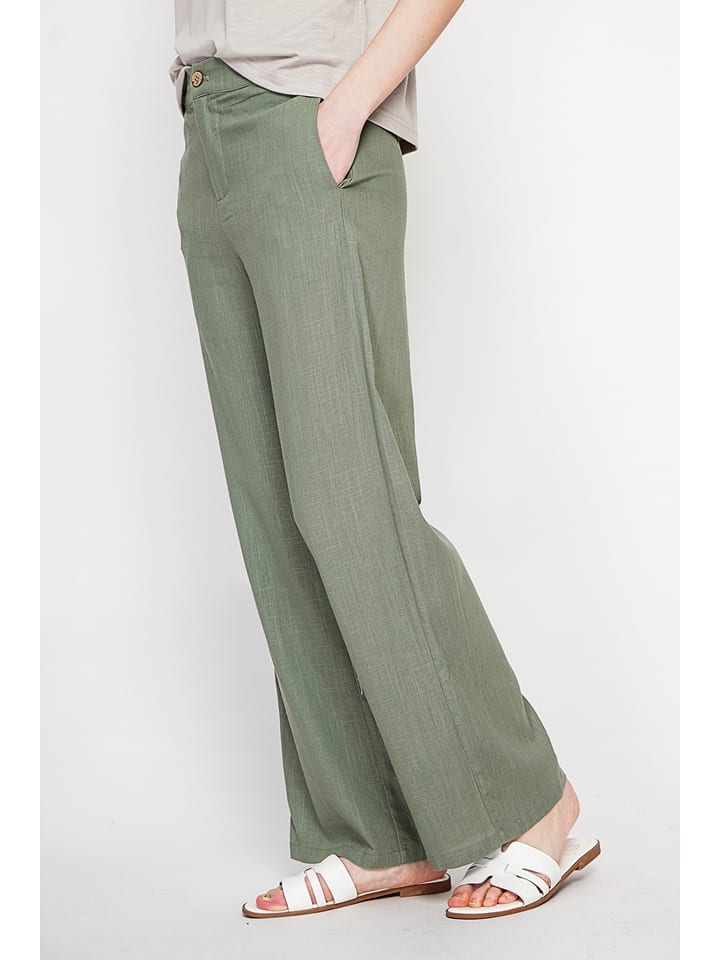 Leinen-Hose in Khaki