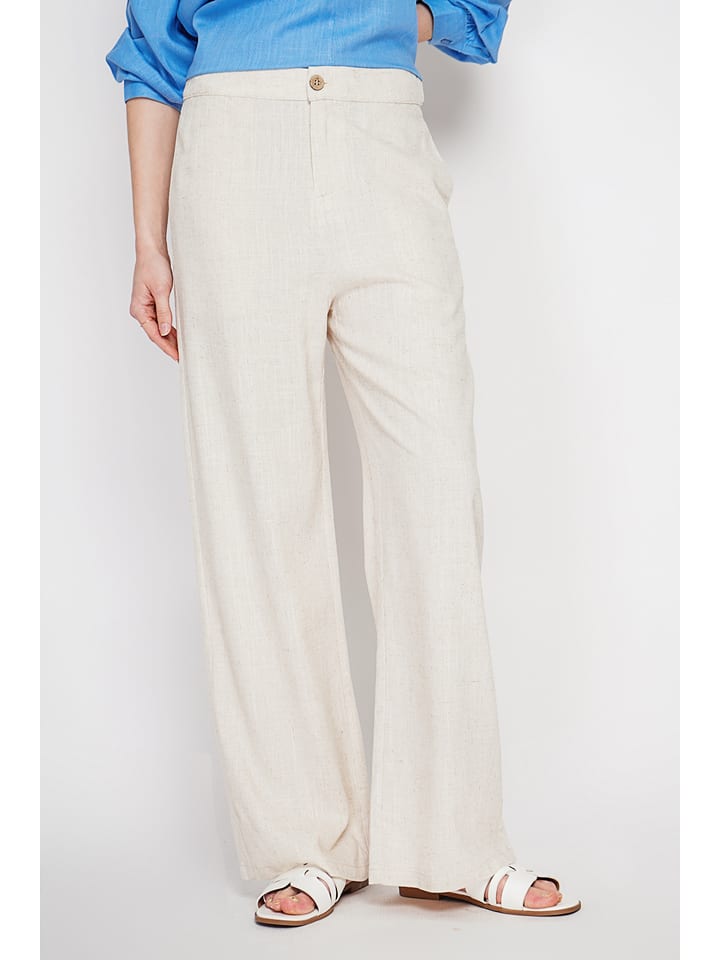 Linnen broek crème