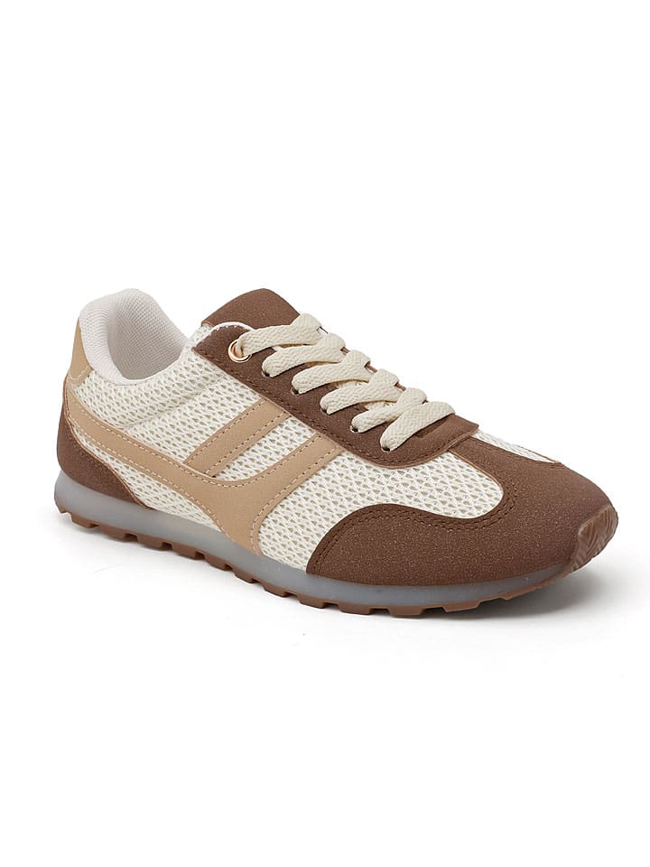 Sneakersy w kolorze beżowo-brązowo-kremowym