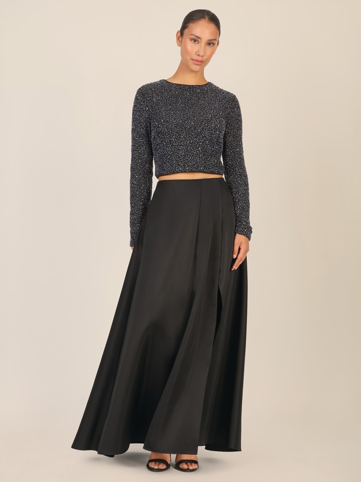 Paillettenbluse in Schwarz/ Dunkelblau