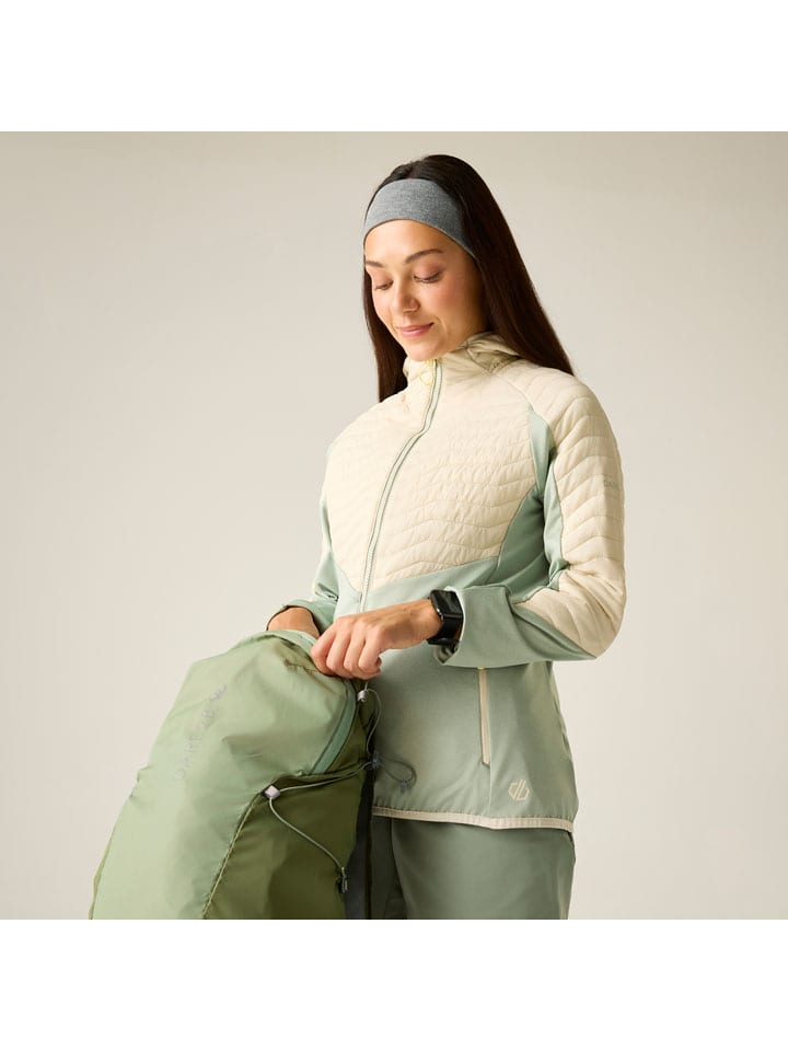 Hybride jas "Air Lite" crème/mintgroen