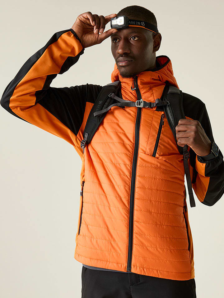 Softshelljas "Mountaineer" oranje/zwart