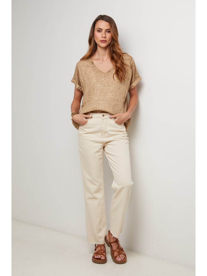 Linnen blouse camel