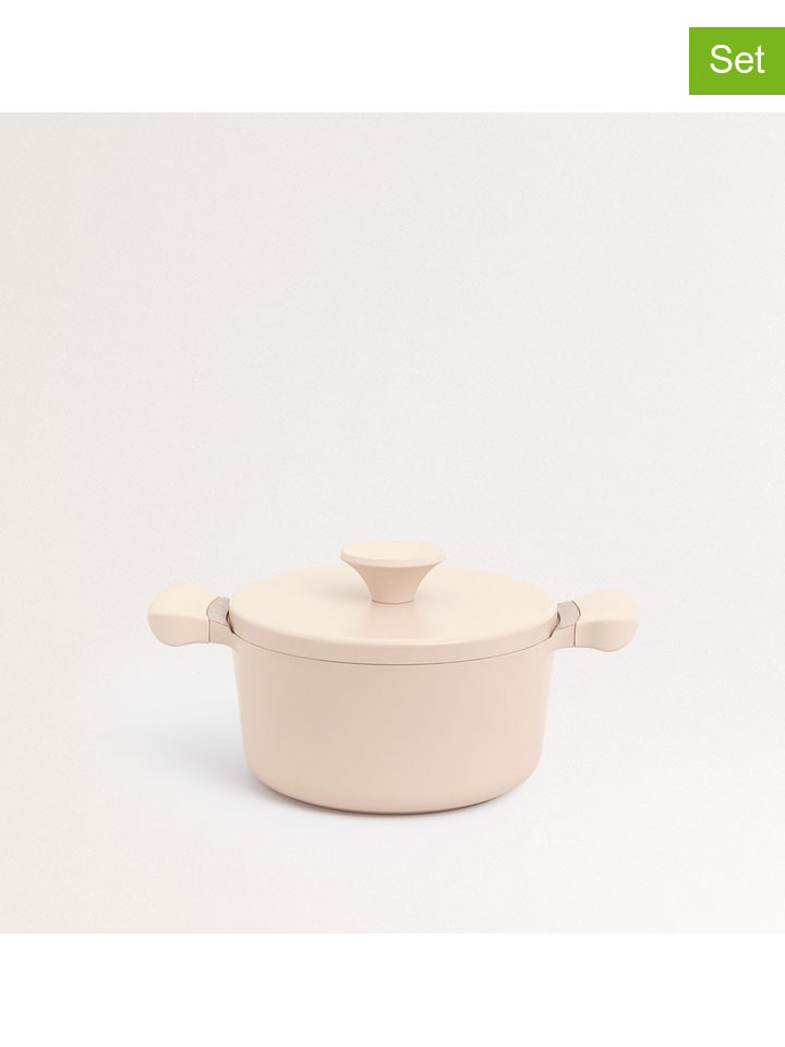 2-delige set: kookpan ''Studio'' crème - Ø 20 cm