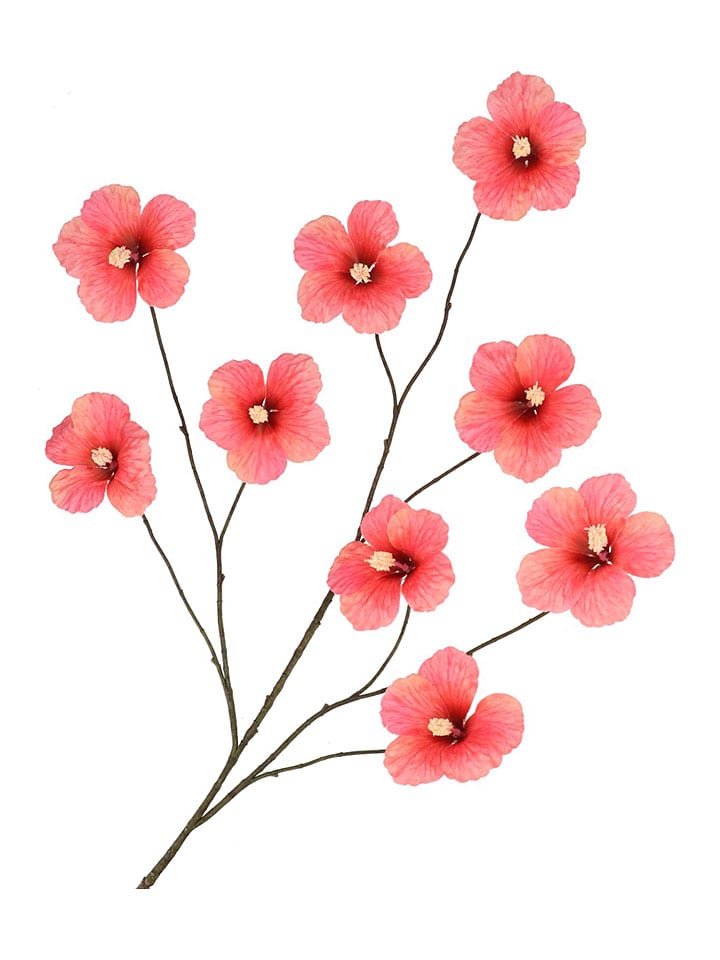 Dekozweig "Hibiskus" in Rot - (H)125 cm