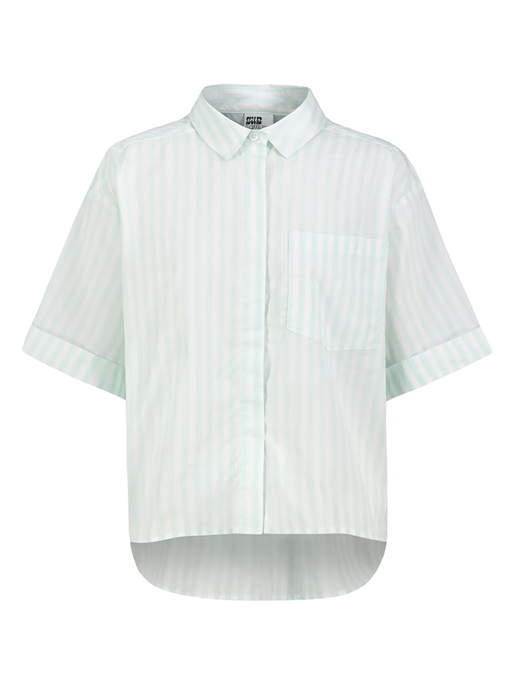 Bluse in Weiß/ Mint
